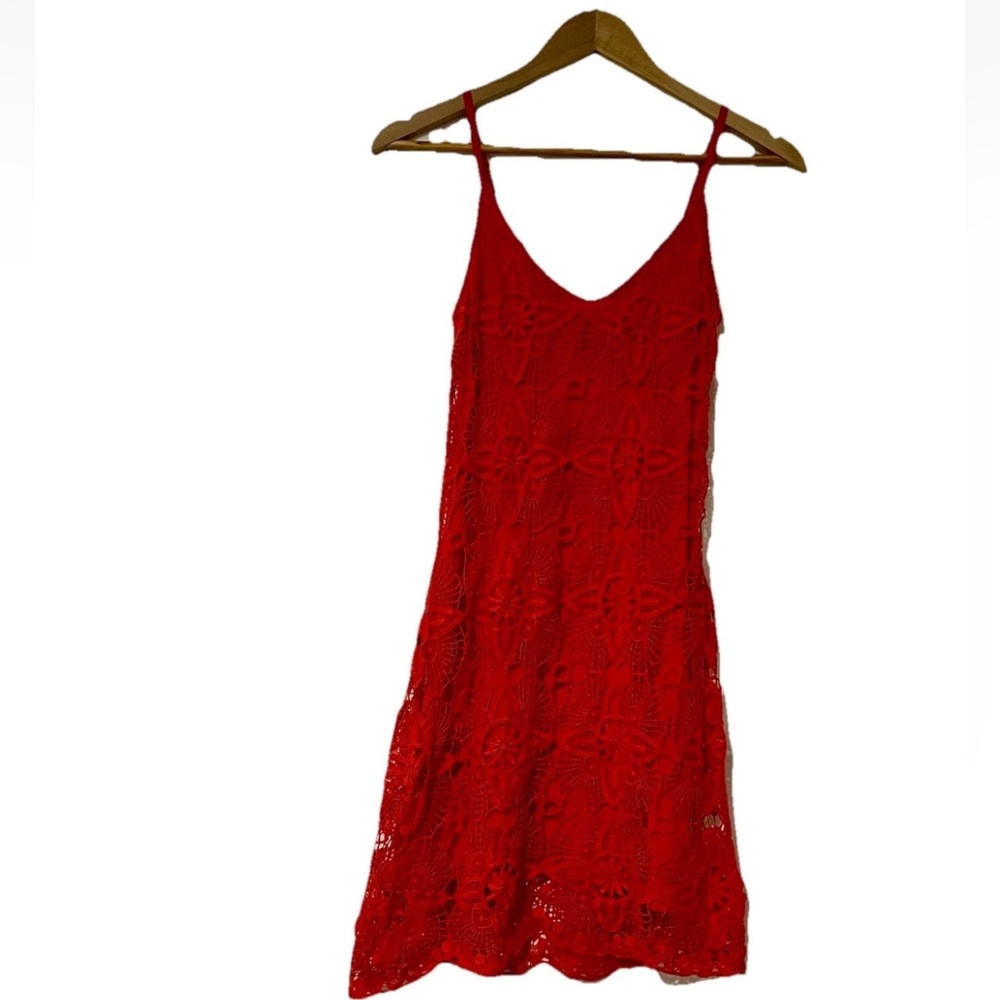 Jack. Dress Lace Red/Rust Women’s Small. Bohemian. Summer Fun. Spaghetti Strap. - Picture 2 of 5